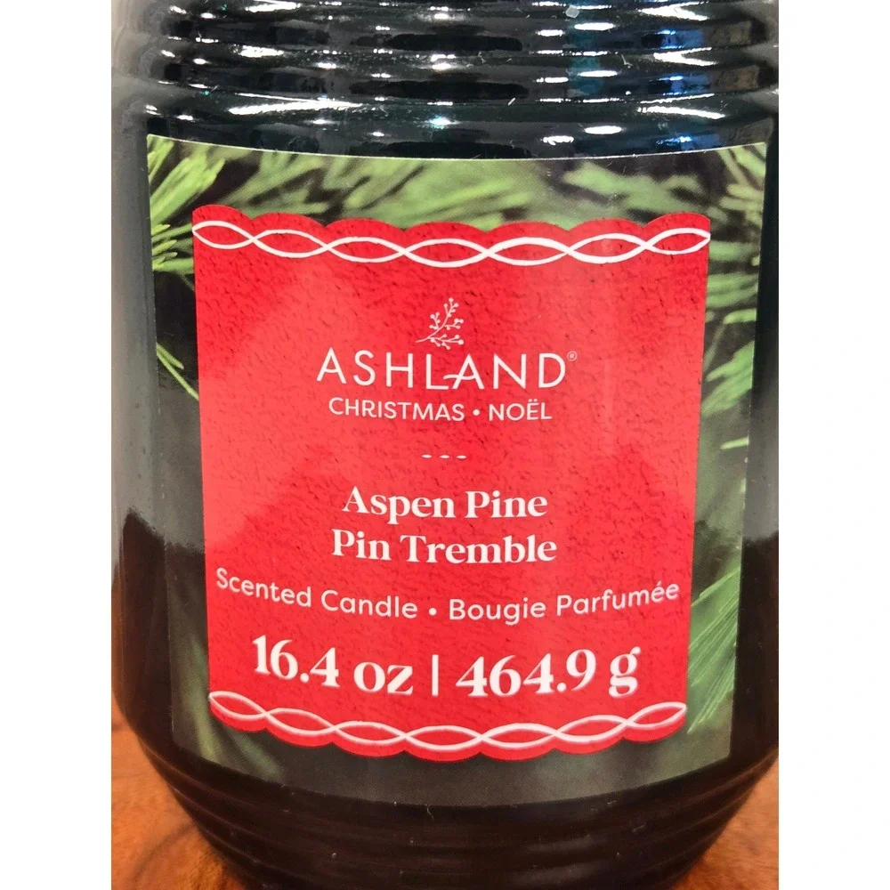 Ashland Christmas Noel Aspen Pine Scented Candle 16.4 oz Green Jar with Lid